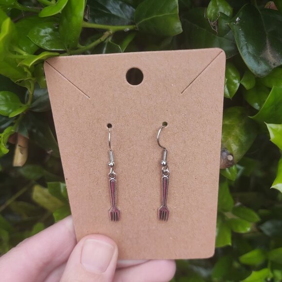 Miniature Fork Earrings - Picture 5 of 8